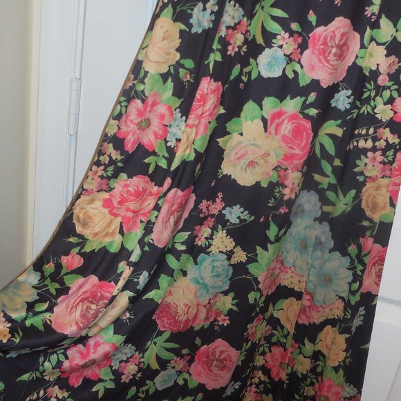 Maxi Dress SMALL NEW Floral 3/4 sleeve black pink bohemian - Picture 5 of 7
